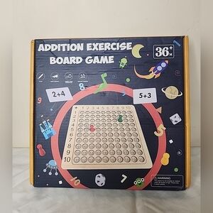 Math Addition Exercise Board Game For Ages 3+ Montressori Style Instruction